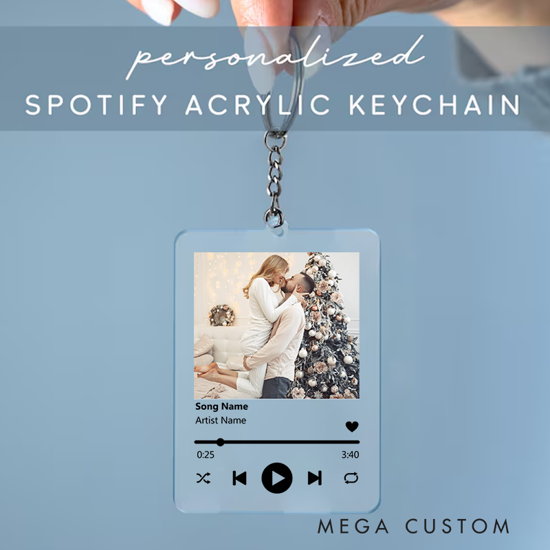 Personalized Keychain for Music Lovers and Personalized Acrylic Keychain Custom the Song and Photo and Album Cover