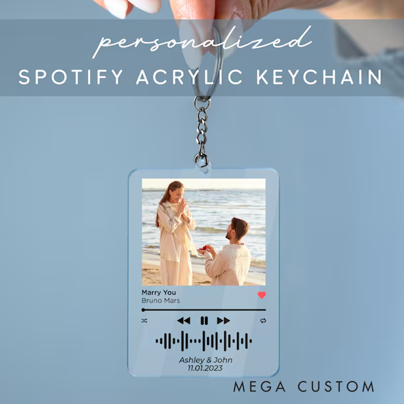 Personalized Keychain for Music Lovers and Personalized Acrylic Keychain Custom the Song and Photo and Album Cover