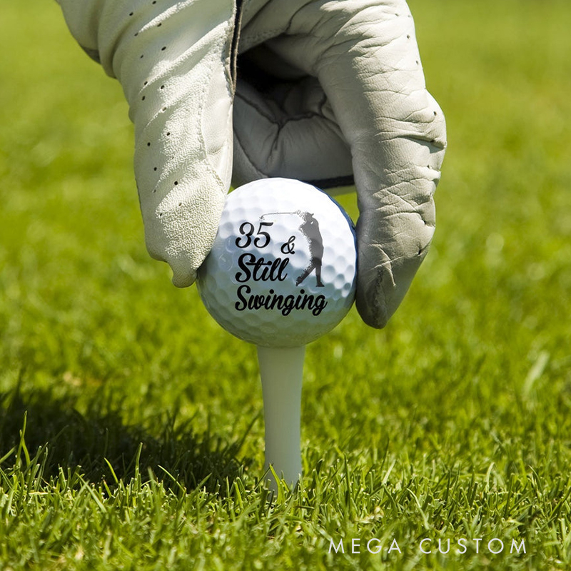 Personalized Photo Golf Ball with Age-Themed Golf Design  