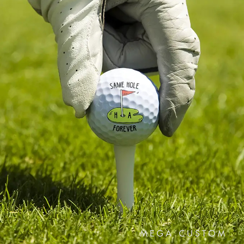 Personalized Golf Ball with "Same Hole Forever" Design  