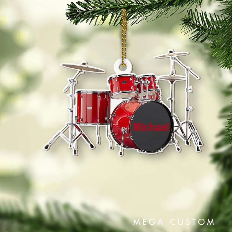 Personalized Drum Set Christmas Ornament Personalized and Musical Instrument Drum Set Player Ornament and Gift for Drums Player