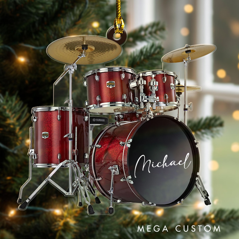 Personalized Drum Xmas Ornament and Gifts for Drummer and Custom Ornaments Gift for Drum Lovers