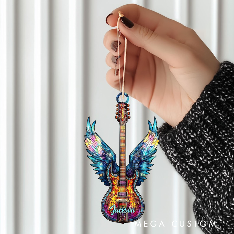 Personalized Electric Guitar Ornament and Guitar Christmas Ornament and Ghita Xmas Decor and Christmas Gift for Music Lovers