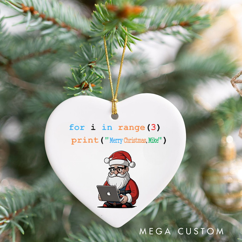 Personalized Code like Santa Christmas Ornament Computer Programmer Technology Lovers Christmas Ornament Gift for Geek Nerd