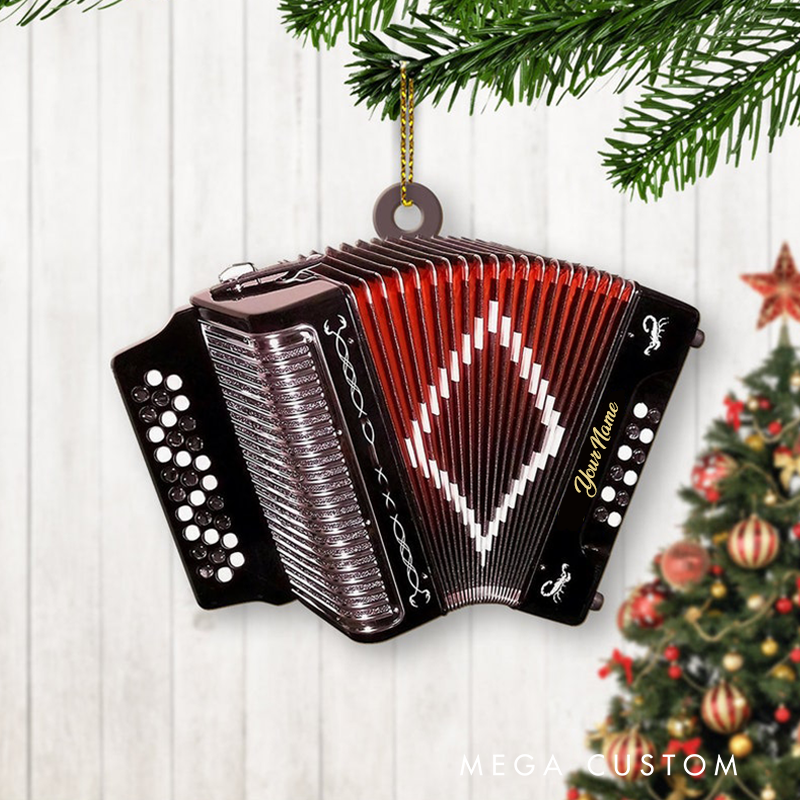 Personalized Accordion Christmas Ornament for Christmas Tree Musical Instrument Ornaments and Orchestra Accordion