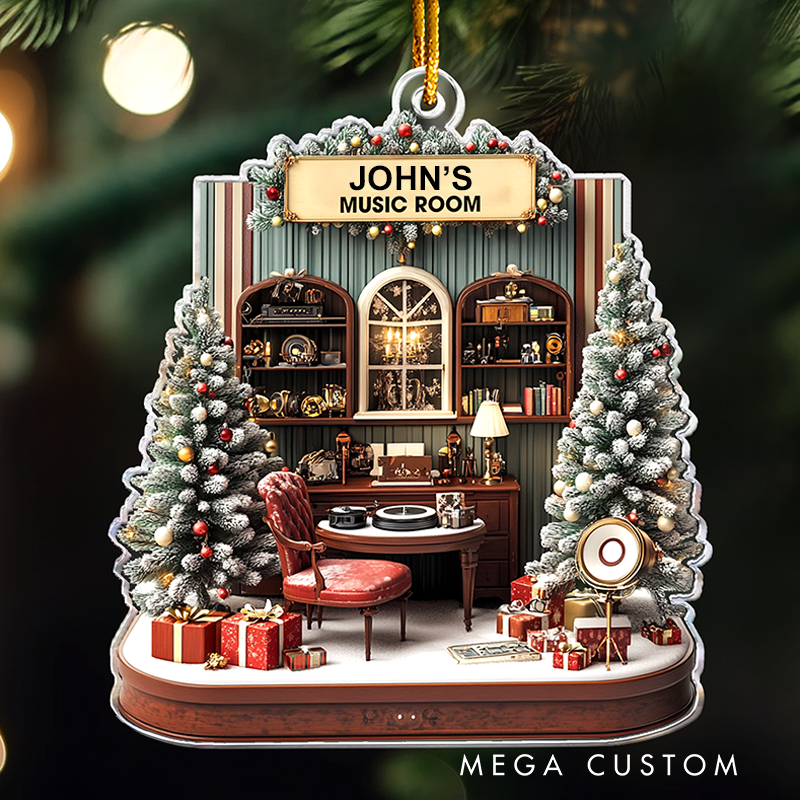 Personalized Music Room Christmas Ornament and Musician Ornament Gift and Personalized Acrylic Ornament