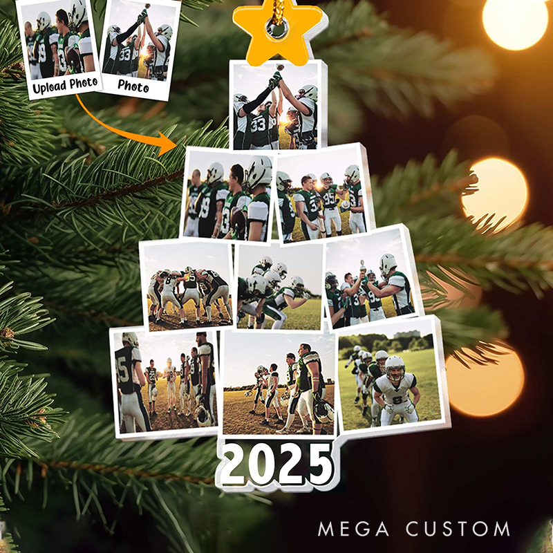 Personalized Christmas Ornament Featuring Football Team Photo Collage  