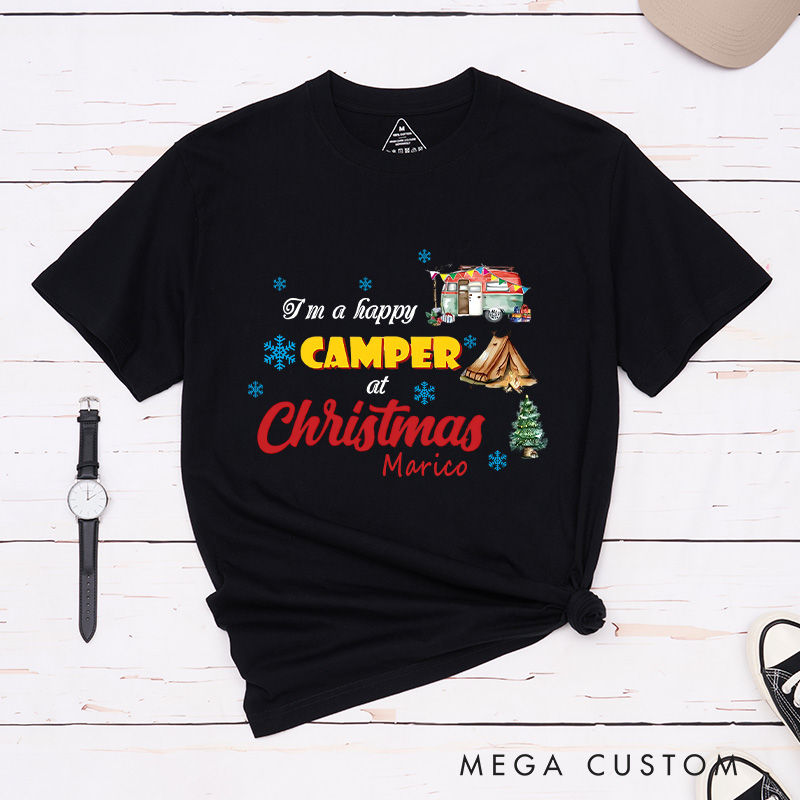 Personalized Christmas Camping T-Shirt Hiking Adventure Lover Shirt for Outdoors Christmas Gift 