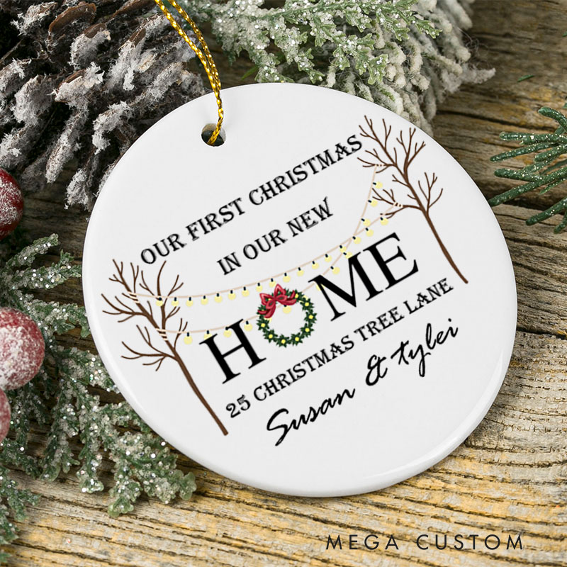 Personalized First Christmas In Our New Home Ornament 2025 New Home Ornament New Home Tree Decor Couples Gift