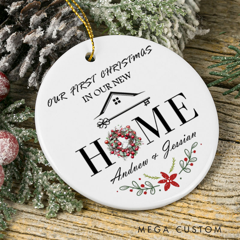 Personalized Our First Christmas in Our New Home Ornament 2025 Christmas Ornament Holiday Keepsake Gift for Couples Christmas Tree Decoration