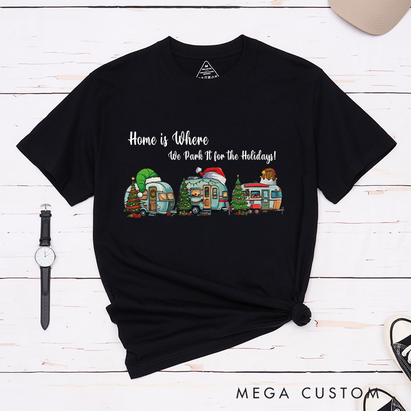 Personalized Holiday Cheer T-Shirt Camping Christmas Shirt Christmas Gift for Hiking Outdoors Lover