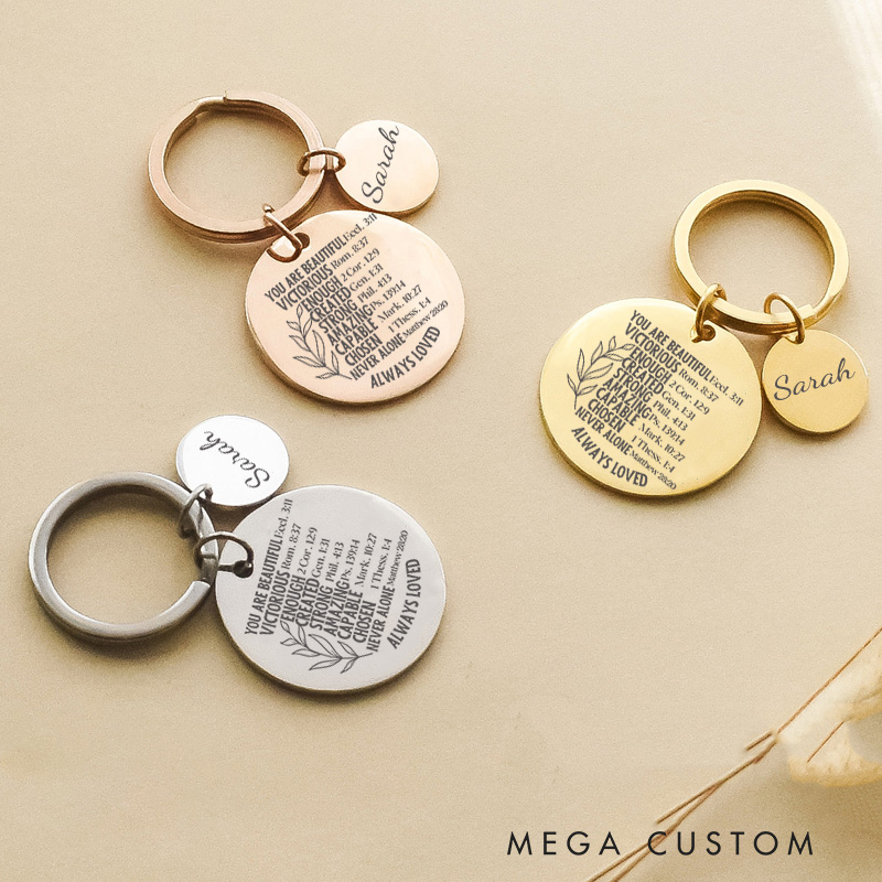 Personalized Carry Your Faith Stainless Steel Keychain with Name Christian and Religious Gifts Christian Apparel Christmas Gifts