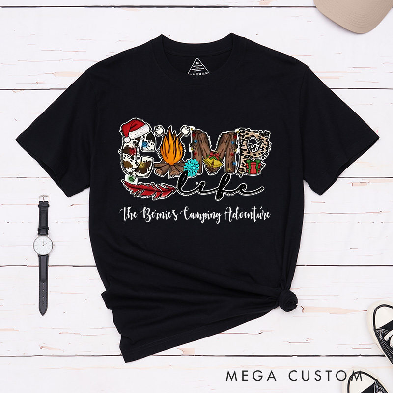 Personalized Camp Life T-Shirt Outdoor Adventures Christmas Shirt Gift for Hiking Lover
