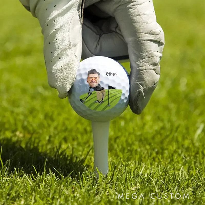 Personalized "Retirement Is in Full Swing" Golf Ball with Custom Face 