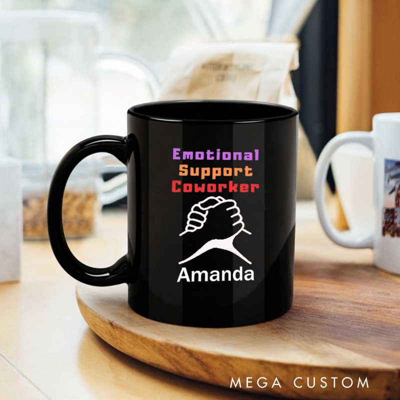 Personalized Office Worker Mug Gift Emotional Support Coworkers with Two Hands Clasped Together Mug Appreciation Gift for Coworkers
