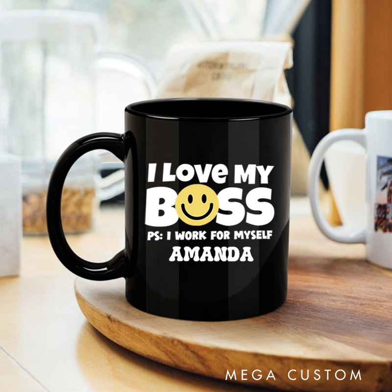 Personalized Office Worker Mug Gift I Love My Boss Mug Appreciation Gift for Coworkers