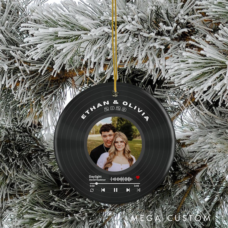 Personalized Song Ornament and Custom Record Ornament and Christmas Gift Ideas