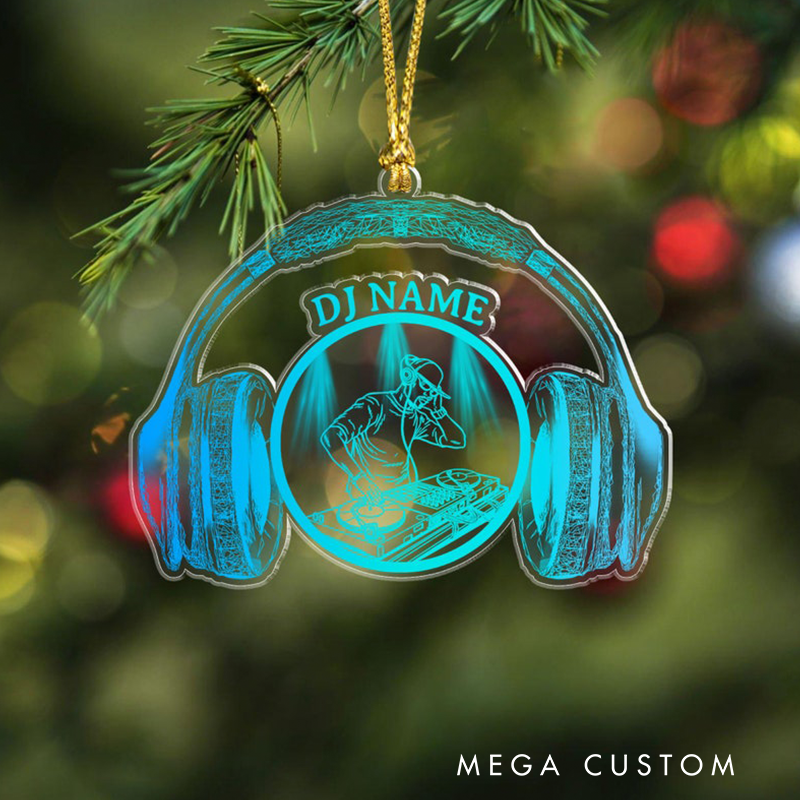 Personalized Name DJ Player Ornament and Christmas Gifts for DJ and DJ Table Ornament