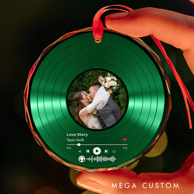Personalized Song Photo Ornament and Couple Song Ornament Personalized Album Cover Music Plaque Acrylic Record Plaque Music Gift