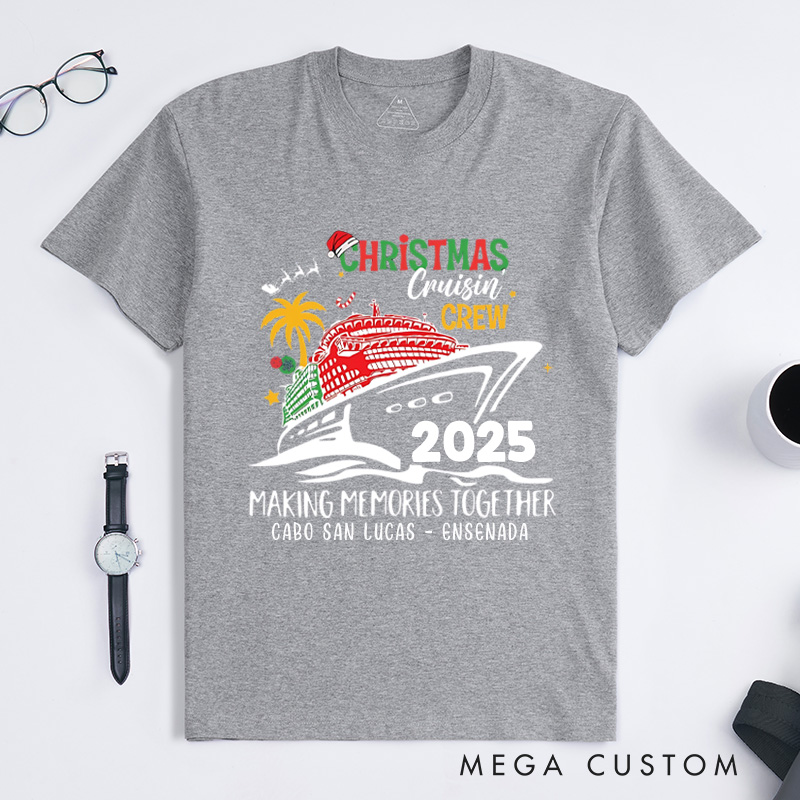 Personalized Christmas Cruise T-Shirt Family Vacation Christmas Shirt Gift for Outdoor Travel Lover