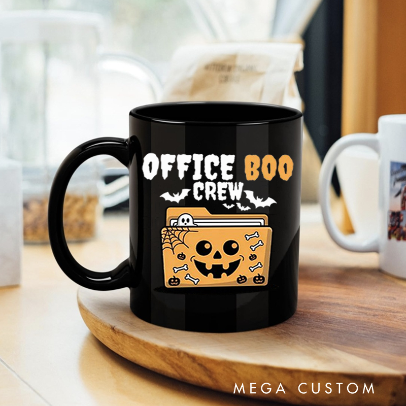 Personalized Office Worker Mug Gift Office Boo Crew with a Halloween Folder Mug Appreciation Gift for Coworkers