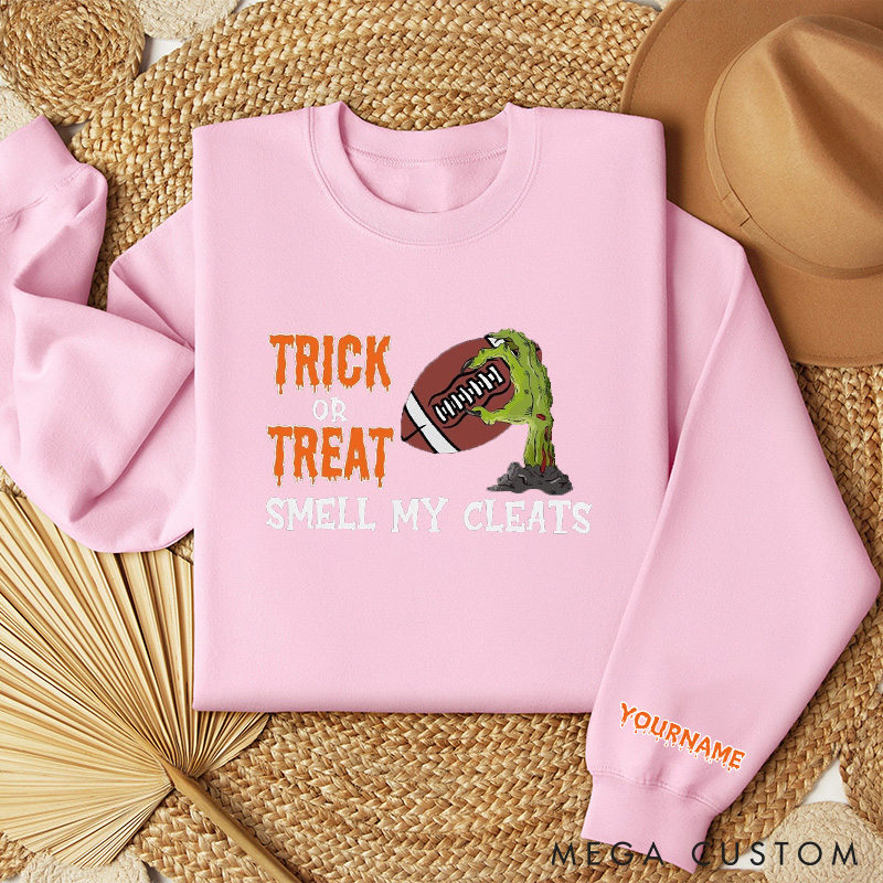 [Copy]Personalized American Football Sweatshirt with Custom Text for Spooky Season Meets Game Day