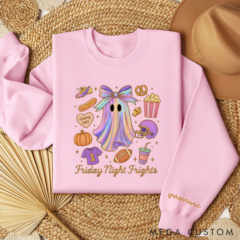 [Copy]Personalized American Football Sweatshirt with Custom Name for Trick, Treat, and Game Day Fun