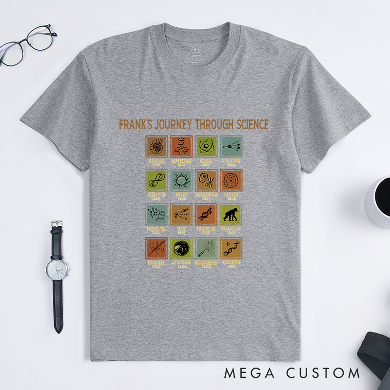 Personalized Icons Of Science T-Shirt Chemistry Science Lovers Shirt Gift for Geek Nerd