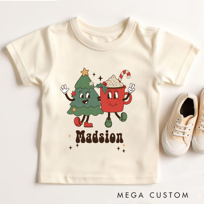 Personalized Christmas Toddler T-Shirt Funny Cute Christmas Kids Shirt 