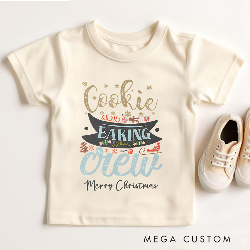 Personalized Cookie Baking Crew Christmas Holiday Kids T-Shirt
