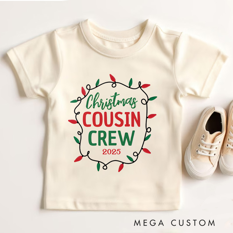Personalized Matching Christmas Cousin Crew T-Shirt Gift for Kids