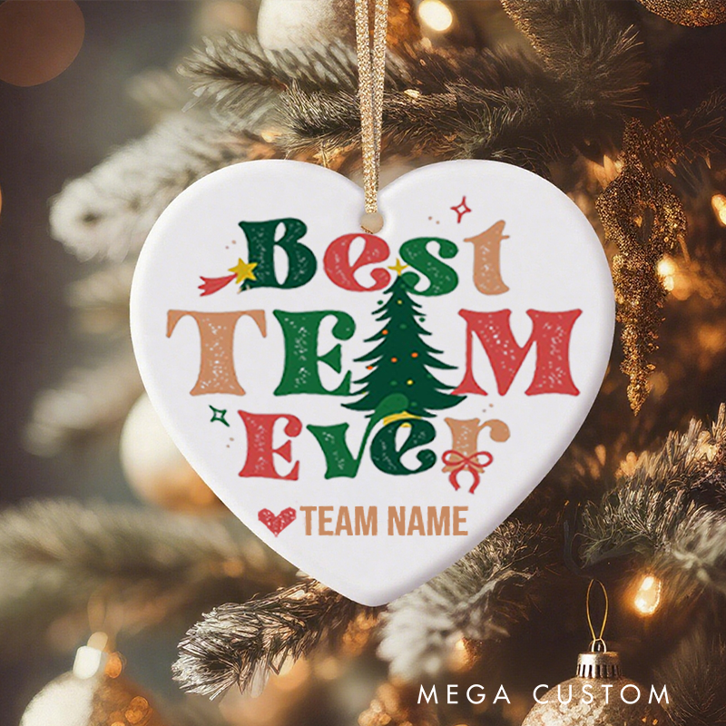 Personalized Office Worker Christmas Ornament Best Team Ever with Christmas Elements Ornament Appreciation Gift for Coworkers
