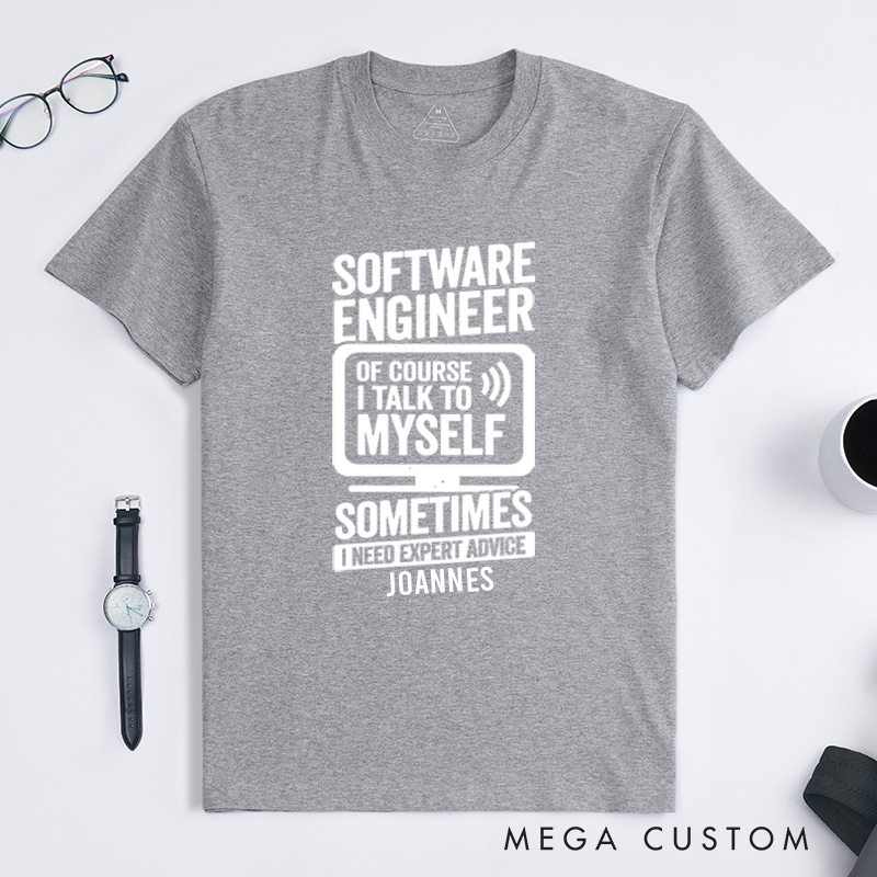 Personalized Software Engineer's Inner Dialogue T-Shirt Technology Computer Lover Shirt Gift for Programmer Enthusiasts 