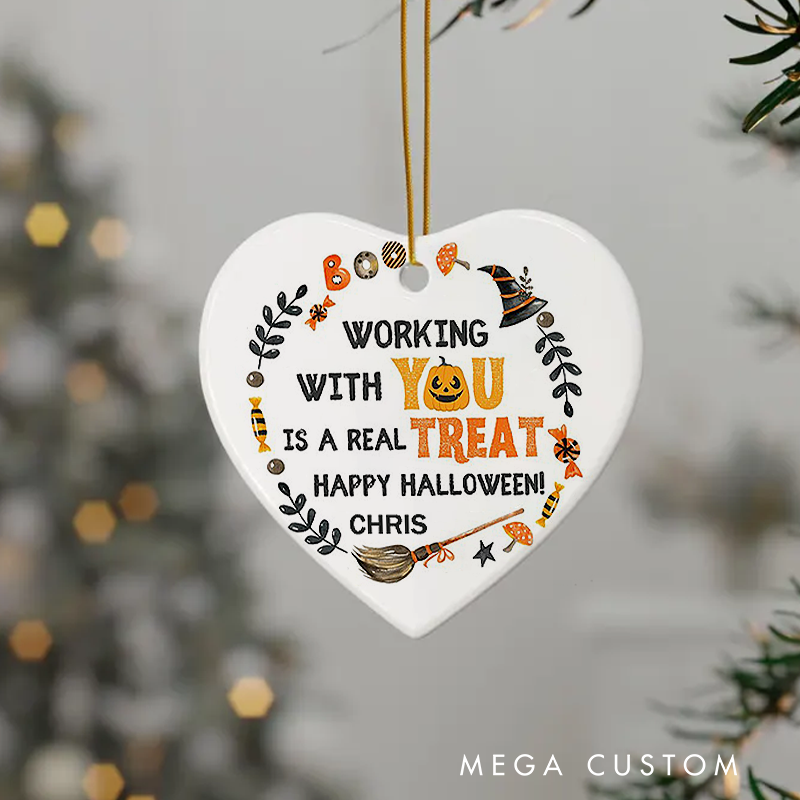 Personalized Office Worker Halloween Ornament Happy Halloween Working with You Is a Real Treat Appreciation Gift for Coworkers