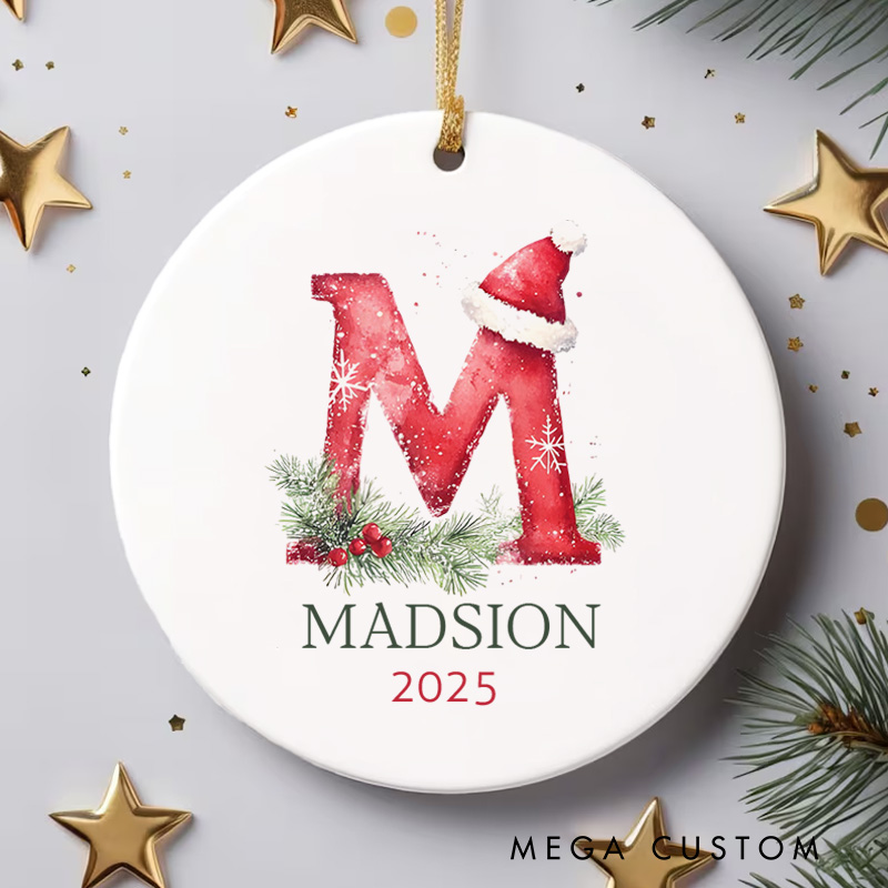 Personalized Letter Name Ornament Xmas Gift 