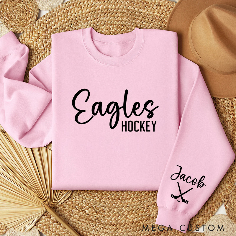 Personalized Hockey Sweatshirt with Team Name and Custom Name Design