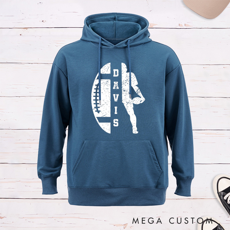Personalized American Football Hoodie with Custom Player Name