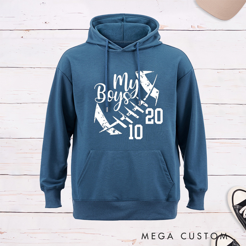 Personalized "My Boys" American Football Hoodie with Custom Number