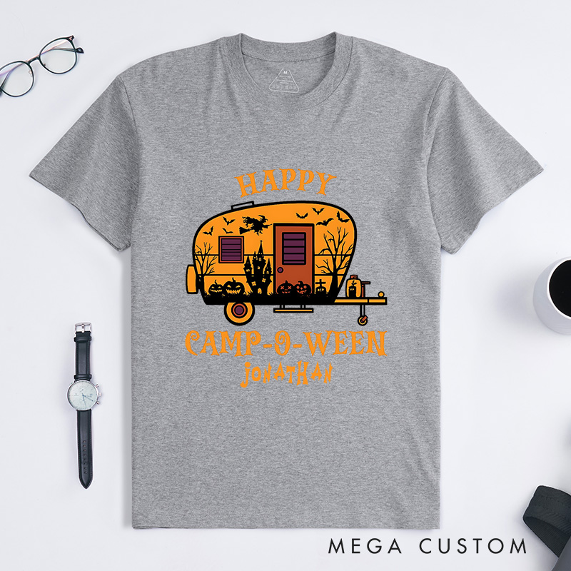 Personalized Halloween Camping Adventure T-Shirt Happy Halloween Shirt Halloween Gift for Outdoor