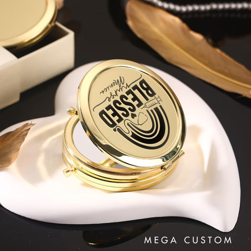 Personalized Nurse Compact Mirror Engraved Compact Mirror Pocket Mirror For Her Nurse Appreciation Gift 