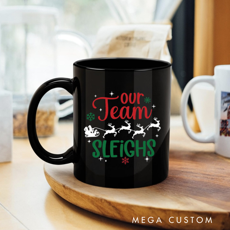 Personalized Office Worker Mug Our Team Sleighs Christmas Mug Gift for Coworkers