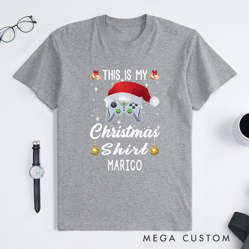 Personalized This Is My Christmas T-Shirt Gamers T-Shirt Christmas Gift for Geek Nerd