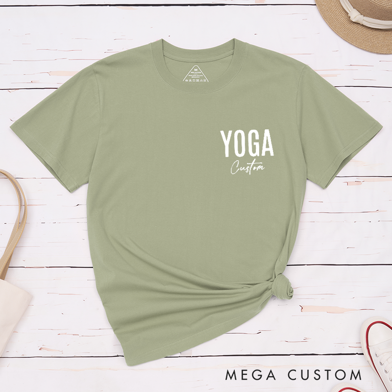 Personalized Yoga T-Shirt with Minimalist YOGA Design Perfect Gift for Yoga Lover and Daily Wear