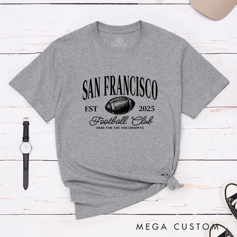 Personalized American Football T-Shirts with Custom City Name and Years