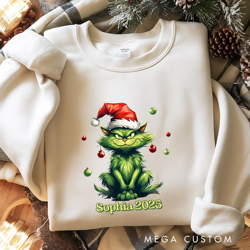 Personalized Wicked Cat Christmas Movie Sweatshirt Holiday Crewneck Christmas Gift