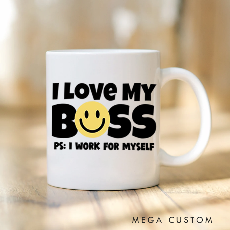 Personalized Office Worker Mug Gift I Love My Boss Mug Appreciation Gift for Coworkers