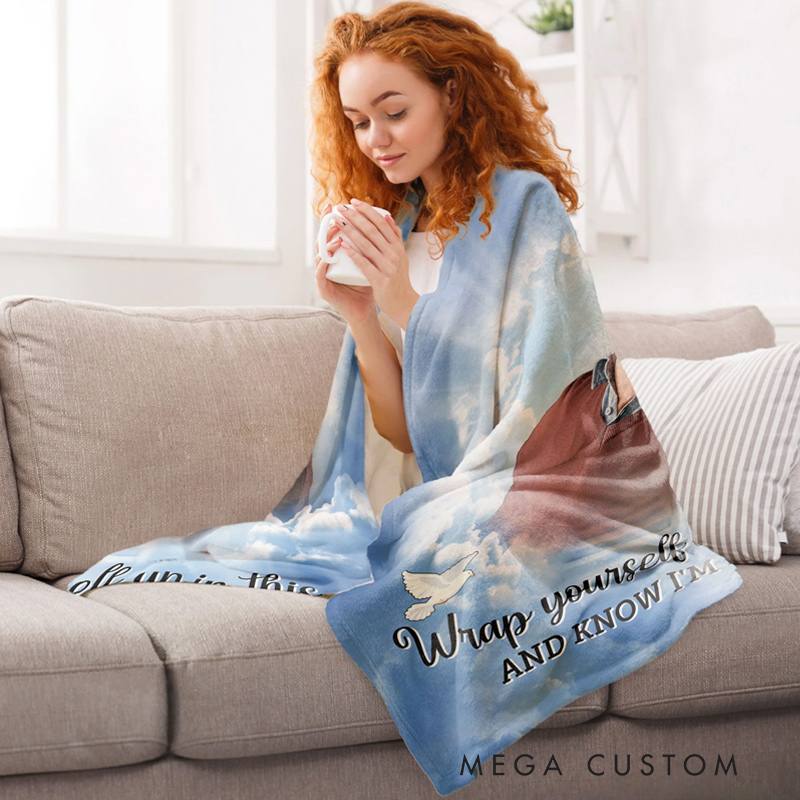 Personalized Memorial Photo Blanket When You Miss Me Remembrance Blanket in Loving Memory Blanket