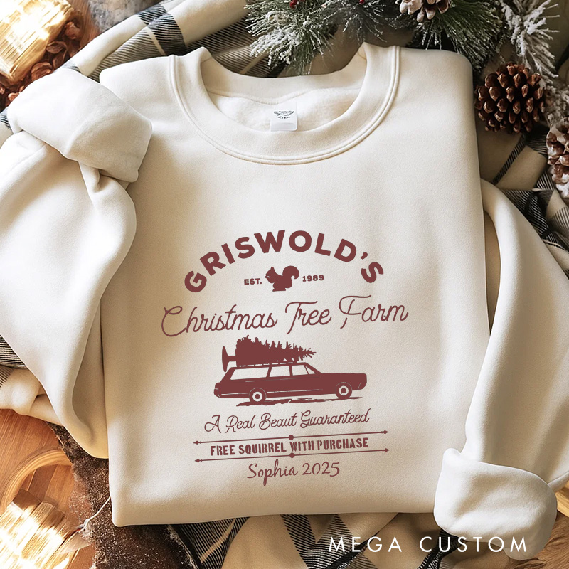 Personalized Christmas Tree Farm Classic Sweatshirt Christmas Film Crewneck Movie Holiday Shirt