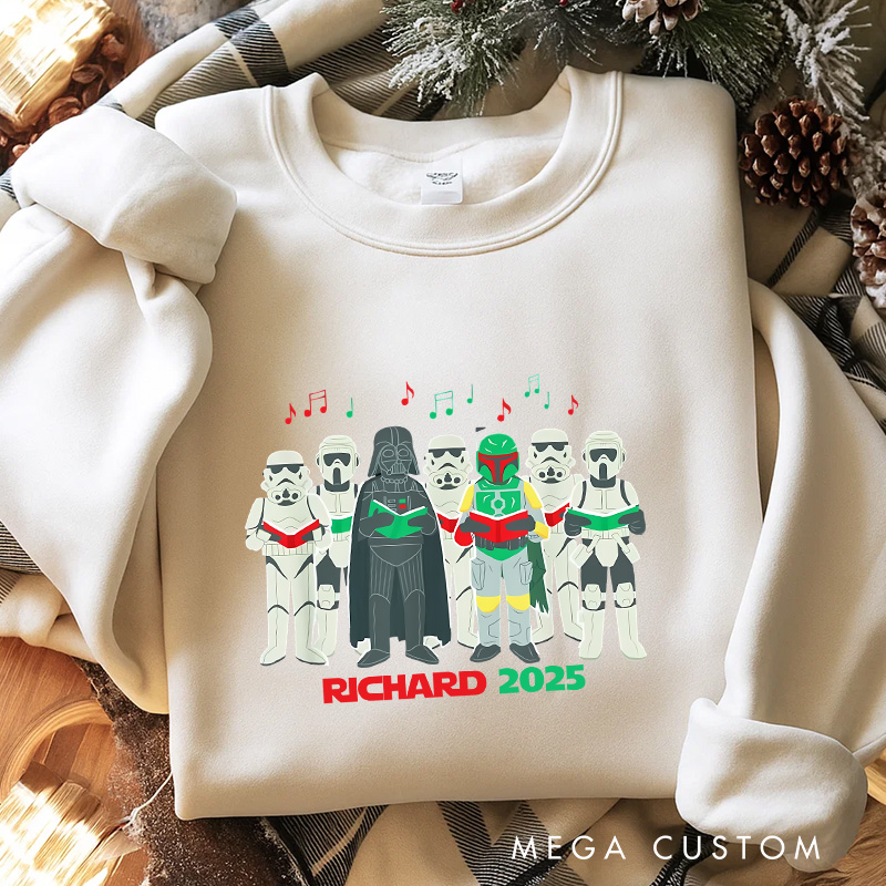 Personalized Star Choir Christmas Classic Sweatshirt Galaxy War Film Crewneck Movie Holiday Shirt