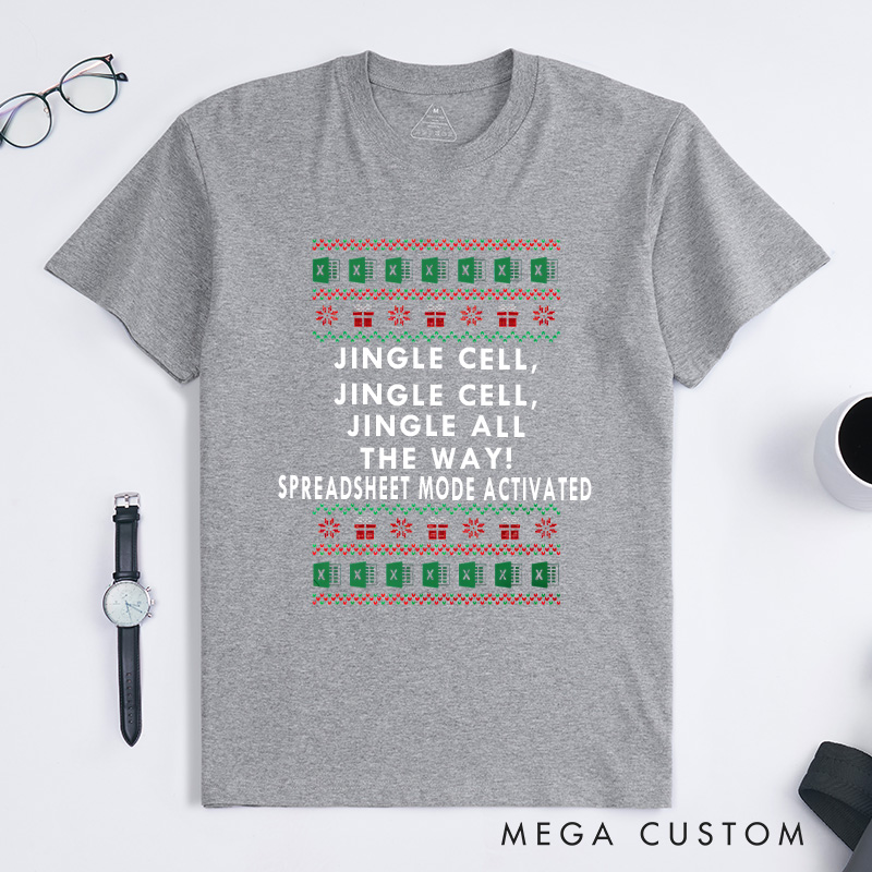Personalized Jingle Cells Christmas T-Shirt Office Workers Data Enthusiasts Shirt Christmas Gift for Geek Nerd